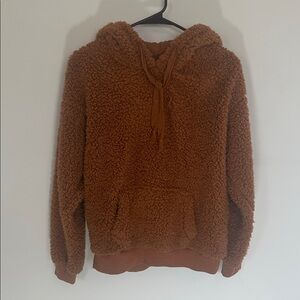 Cozy Brown Women's Fuzzy Sweatshirt Size Medium or Oversized Small